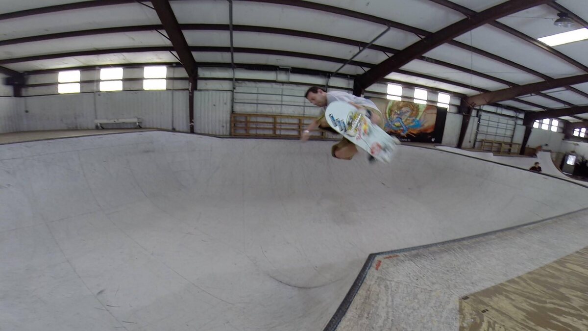 Indoor skatepark connected to Ronnie's skateboarding life
